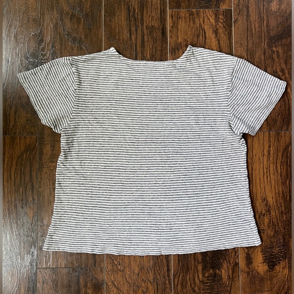 All Saints loose white/navy striped t-shirt in size S/M - Picture 2 of 7
